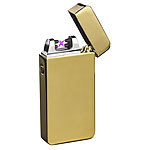 PEARL Elektronisches USB-Feuerzeug mit doppeltem Lichtbogen und Akku, golden PEARL