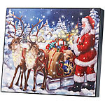 infactory LED-Bild "Weihnachtsmann mit Rentierschlitten", 28 x 23 cm infactory LED-Weihnachts-Wandbild