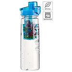 Rosenstein & Söhne Tritan-Trinkflasche mit Fruchtbehälter, BPA-frei, 800 ml, blau Rosenstein & Söhne Trinkflaschen mit Fruchtbehälter