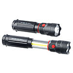 PEARL 2in1-LED-Taschenlampe mit Arbeitsleuchte, Magnet, 2x 3W PEARL LED-Taschenlampen mit Arbeitsleuchte