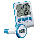 infactory Digitales Teich- und Poolthermometer mit LCD-Funk-Empfänger, IPX8 infactory Funk-Poolthermometer