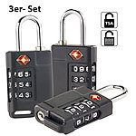 PEARL 3er-Set TSA-Reisekoffer- & Gepäck-Schlösser mit 3-stelligem Zahlencode PEARL TSA-Kofferschlösser mit Zahlencodes