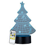 Lunartec 3D-Hologramm-Lampe mit Leuchtmotiv "Weihnachtsbaum", 7-farbig Lunartec