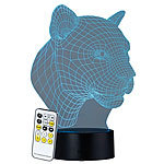 Lunartec 3D-Hologramm-Lampe mit Leuchtmotiv "Leopard", 7-farbig Lunartec