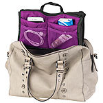 Xcase Handtaschen-Organizer mit 13 Fächern, 26 x 16 x 8 cm, waschbar, lila Xcase Handtaschen-Organizer