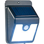 Luminea 3er-Set Solar-LED-Wandleuchten mit Bewegungssensor & Nachtlicht, 50 lm Luminea Solar-LED-Wandlichter mit Nachtlicht-Funktion