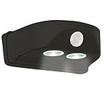 Luminea Batterie-LED-Türleuchte, Bewegungs-/Lichtsensor, 0,4 W, 50 lm, schwarz Luminea