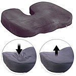 Lescars Memory-Foam-Sitzkissen für bequemes Sitzen im Auto, Büro u.v.m. Lescars Orthopädische Memory-Foam-Sitzkissen