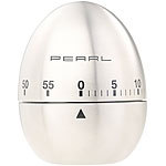 PEARL Kurzzeitmesser, Eieruhr aus Edelstahl, 60-Minuten-Timer und Signalton PEARL Edelstahl-Eieruhren