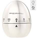 PEARL Kurzzeitmesser, Eieruhr aus Edelstahl, 60-Minuten-Timer und Signalton PEARL Edelstahl-Eieruhren
