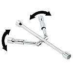 AGT Faltbarer Kreuzschlüssel für Radmuttern der Größen 17, 19, 21 & 23 mm AGT Radmutternschlüssel
