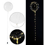 infactory 4er-Set Luftballons, Lichterkette, 40 weiße LEDs, Ø 30 cm, transparent infactory