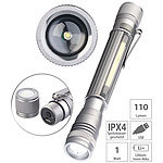 KryoLights 2in1-Profi Akku-Pen-Light & Arbeitsleuchte mit COB-LEDs, USB, 110 lm KryoLights Stiftlampen mit Arbeitsleuchte