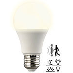 Luminea LED-Lampe, Lichtautomatik & Radar-Sensor, 10 W, 900 lm, E27, warmweiß Luminea