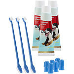 Sweetypet 4in1-Zahnpflege-Set f. Hunde: Zahnpasta, Zahn- & Fingerbürsten,3er-Set Sweetypet 