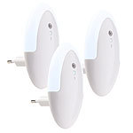 Lunartec 3er-Set LED-Steckdosen-Nachtlichter mit Dämmerungs-Sensor, 6 lm, weiß Lunartec LED-Steckdosen-Nachtlicht mit Dämmerungssensor