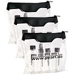PEARL Reise-Reißverschluss-Tasche mit 4 Flaschen f. Flug-Handgepäck, 3er-Set PEARL 