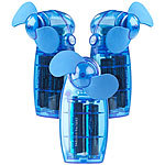 PEARL Batterie-betriebener Mini-Hand- und Taschen-Ventilator, blau, 3er -Set PEARL Taschen-Ventilatoren