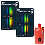 AGT 2er-Set Gasstand-Anzeiger für Gasflaschen, 22-stufige Skala AGT Füllstandsindikator für Gasflaschen
