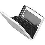 Xcase Flaches RFID- & NFC-Kartenetui aus Edelstahl für 6 Chipkarten, silbern Xcase RFID-Kartenetuis 