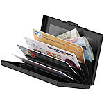 Xcase Flaches RFID-Kartenetui aus Edelstahl für 6 Chipkarten, anthrazit Xcase