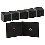PEARL Doppel CD Slim Soft Boxen im 50er-Set, 7 mm, schwarz PEARL CD-Jewel-Case