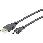 c-enter 2er-Set USB-Anschlusskabel A-Stecker auf Mini-B-Stecker, 1,8 m c-enter Mini-USB-Kabel