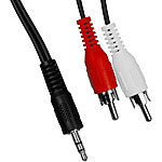 Stereo-Anlagen schwarz Audiogeräte Receiver auf 3,5mm Klinken Stecker Y-Kabel für Hi-Fi rot/weiß ecabo 2,5m Stereo-Kabel 3,5mm Klinke auf 2 x Cinch Cinch Stecker RCA 
