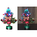 PEARL LED-Weihnachtsbaum mit Glasfaser-Farbwechsler PEARL Batteriebetriebene Mini-Weihnachtsbäume