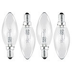 Luminea Halogen-Kerze E14, 230V, 42W, 4er-Set Luminea Halogen-Kerzen E14 (warmwei&szlig;)