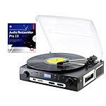 Q-Sonic Schallplatten- und MC-Digitalisierer + Audio Restaurator Pro 10 Q-Sonic USB-Plattenspieler mit Kassetten-Deck