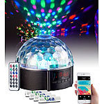 auvisio Mobile BT-Stereo Disco-Kugel Lautsprecher, 4 Akkus, 2.000 mAh, 20 W auvisio Lautsprecher mit Discokugeln und Bluetooth