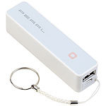 revolt Powerbank für iPhone, Handy & USB-Geräte, weiß, 2.200 mAh revolt USB-Powerbanks für Schlüsselanhänger