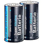 PEARL Super Alkaline Batterien Baby 1,5V Typ C im 2er-Pack PEARL Alkaline Batterien Baby (Typ C)
