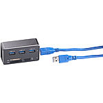 revolt USB-3.0-Hub mit 3 Ports und Multi-Kartenleser für SD, microSD, MS & M2 revolt