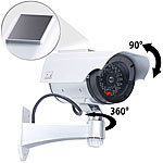 VisorTech Überwachungskamera-Attrappe mit Signal-LED, Solar- und Akkubetrieb VisorTech Kamera-Attrappen