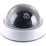 VisorTech Dome-Überwachungskamera-Attrappe mit durchsichtiger Kuppel und LED VisorTech Kamera-Attrappen