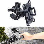 Callstel 4er-Set Fahrradhalterungen für Smartphones bis 13,9 cm, Gummifixierung Callstel