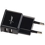 revolt Mini Pico 2-fach-USB-Netzteil mit 2,1 A / 10,5 Watt, 100 - 240 Volt revolt