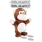 Playtastic Sprechender Plüsch-Affe mit Mikrofon, spricht nach und läuft, 22 cm Playtastic