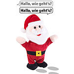 Playtastic Sprechender Weihnachtsmann mit Mikrofon, spricht nach und läuft, 22 cm Playtastic