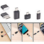 PEARL microSD-Kartenleser & USB-OTG-Adapter-Set für Micro-USB & USB Typ C PEARL 