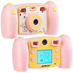 Somikon Kinder-Full-HD-Digitalkamera, 2. Objektiv für Selfies & 2 Sucher, rosa Somikon Kinder-Digitalkameras