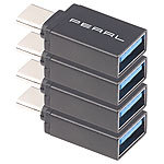 PEARL 4er-Set USB-3.0-Adapter mit Typ-C-Stecker auf Typ-A-Buchse PEARL