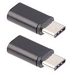 PEARL 2er-Set USB-Adapter mit Typ-C-Stecker auf Micro-USB-Buchse PEARL 