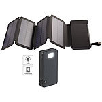 revolt Solar-Powerbank, faltbares Solarpanel, LED-Lampe, 8.000 mAh, 2,1 A, 5W revolt USB-Powerbanks mit Falt-Solarpanel & Leuchte