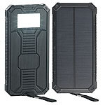 revolt Solar-Powerbank mit 12.000 mAh, 1,3-W-Solarpanel & LED-Leuchte, 2x USB revolt USB-Solar-Powerbanks mit LED-Leuchten