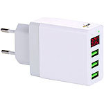 revolt Intelligentes 3-Port-USB-Wandnetzteil mit LED-Display, 3,1 A, 15,5 W revolt Mehrfach-USB-Netzteile mit Spannungsanzeigen