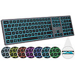 GeneralKeys Funk-Tastatur, farbige Beleuchtung, Slim, Scissor-Tasten, Akku, 2,4GHz GeneralKeys