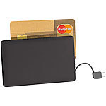 revolt Ultra-Slim-Powerbank im Kreditkarten-Format, 2000 mAh, Micro-USB-Kabel revolt USB-Powerbanks kompakt